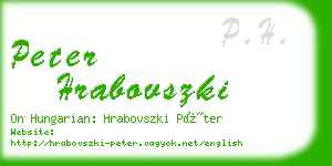 peter hrabovszki business card